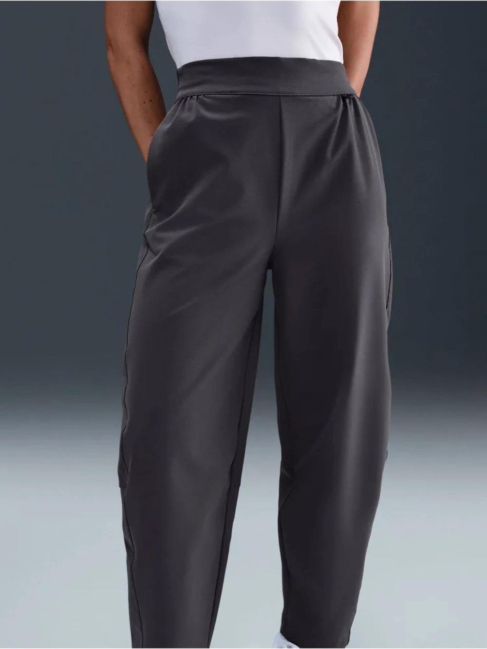 Nike High-Waist Relaxed Barrel Pants in Charcoal